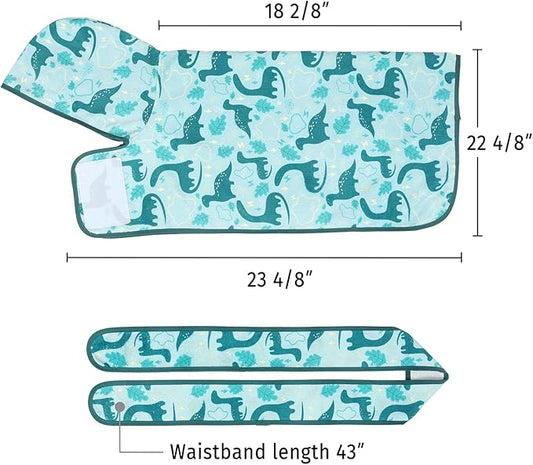 HDE Dog Bathrobe Super Absorbent Quick Drying Puppy Towel Wrap Coat Adjustable After Bath Robes with Hood for Dog Sizes S-XXL Dinosaurs S