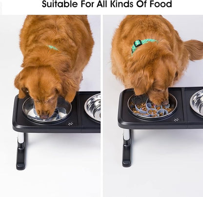 Slow Feeder Dog Bowls Insert [Octopus Suction Cups] Super Firm Slow Eating Dog Bowl [Cuttable] for Large Breed and Medium Size Dog Compatible with Regular and Elevated Dog Bowls (Turbine)