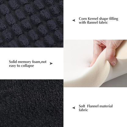 BVAGSS Reversible Dog Crate Pad, Memory Foam Pet Bed Mat, Soft Warm Machine Washable Sleeping Kennel Mattress for Small Medium Dogs XH079 (30''x20''x1.6'',Dark Grey)