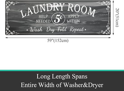 Pauwer Laundry Room Rug Runner 20"x60" Waterproof Rubber Laundry Mat Non Slip Kitchen Mats for Floor Washable Floor Mat Runner Rug for Farmhouse Mudroom Washroom Bathroom Decor