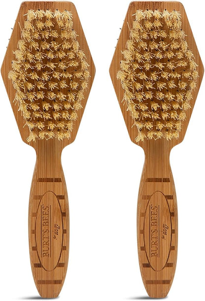 Burt's Bees for Pets Double Sided Pin & Hemp Bristle Dog Brush - Best All-Purpose Dog Brush to Reduce Shedding - For Long & Short Haired Large Dogs, Bamboo (Pack of 2)