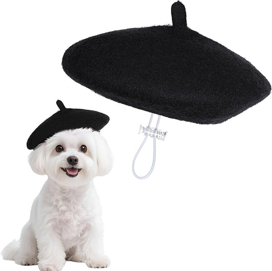 choyaxo 1pcs Dog Beret Funny Artist Dog hat for Small Dogs Cat Halloween