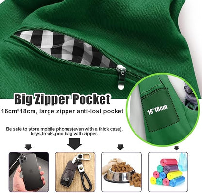 Tomkas Dog Sling Carrier for Small Dogs Puppy Carrier for Small Dogs (Emerald Green, Adjustable Strap & Zipper Pocket)