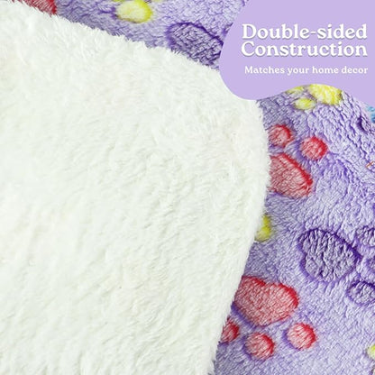 2 Pack Cat Blankets for Indoor Cats, Ultra Soft Reversible Mat, Fluffy Flannel Blanket for Small Dogs and Cats, Washable Pet Pad