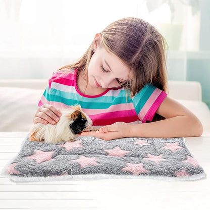 Jetec 4 Pcs Guinea Pig Pee Pads Washable 10 x 11 Inch Guinea Pig Bed Pads Plush Small Animal Beds for Indoor Rabbit Hamster Squirrel Hedgehog Chinchilla Ferret