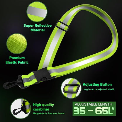 Reflective Sash for Walking at Night, High Visibility Reflective Running Gear Night Walking Safety Gear for Men Women Kids, Reflective Sash with 2 Pcs Reflective Armbands for Running Walking