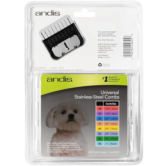 Andis - set of combs lifted stainless steel parts 8
