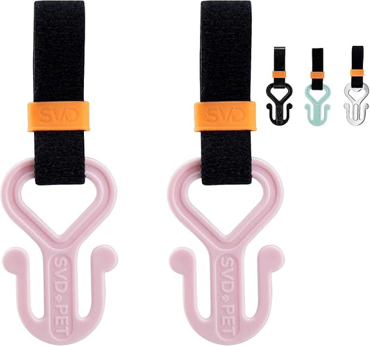 SVD.PET 2PC Dog Poop Bag Holder, Waste Bag Holder, Dog Poop Bag Carrier, Hand Free Holder (Pink)