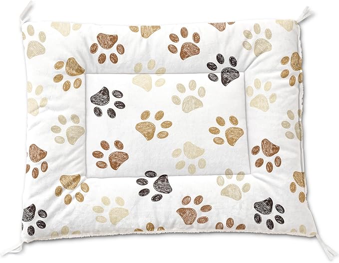 Dog Cat Bed Mat Ultra Soft Fluffy Pet Bed Washable Fashion Dog Crate Beds Comfy Comfy Pet Sleeping Pad Suitable for Pet Raised Bed(30"x26",Woof)