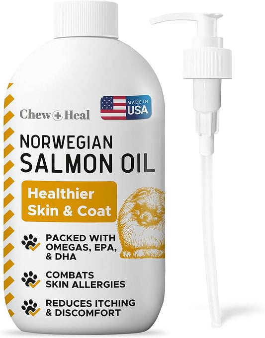 Salmon Oil for Dogs and Cats, 32 oz - Omega-Rich Supplement for Healthy Skin & Coat, Joint & Immune Support - All-Natural Fish Oil Liquid - Premium Pet Care, Made in USA