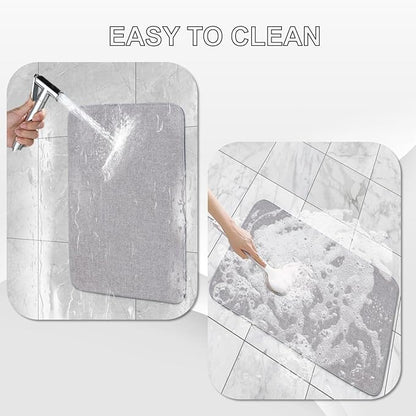 Indoor Door Mat, 1/10 in Ultra Thin Door Mat, Non-Slip Natural Rubber Backing Inside Doormat, Washable, Low-Profile Entrayway Mats, Durable Dirt Trapper for Various Entrance, 29''X17'' Grey