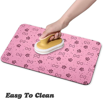Dog Food Mats,Cat Absorbent Water Bowl Feeding Mats Pet Placemats for Food and Water Spot 16 * 24 inch