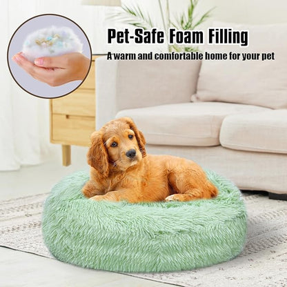 Cat Beds for Indoor Cats,Cat Cave for Puppy and Kitty,Calming Small Dog Bed for Small Dogs with Cover Cave,Cozy Warming Fluffy Washable Anti-Slip Pet Sleeping Bag(20 * 20inch,Green)