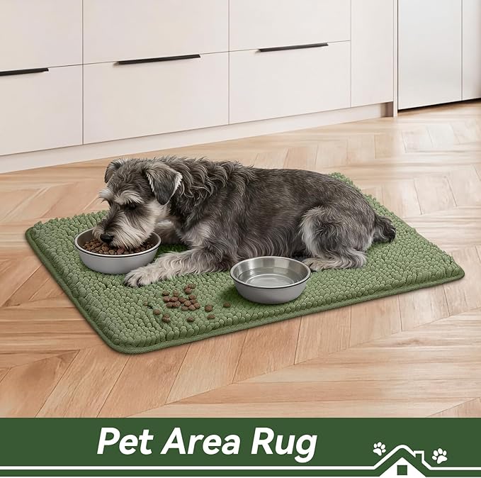 Bcoimo Super Absorbent Dog Door Mat, 30"*20" Anti Slip Mat for Muddy Paws, Pet Rugs for Dirty Paws Washable That Absorbs Moisture and Dirt, for Dog Cage and Pet Resting Carpet