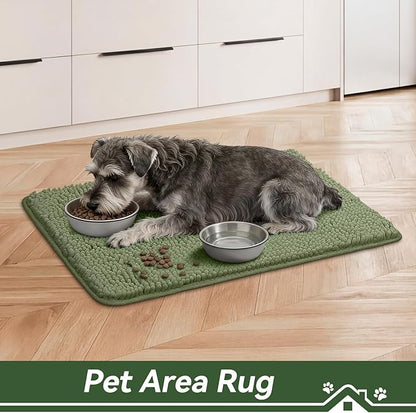 Bcoimo Super Absorbent Dog Door Mat, 30"*20" Anti Slip Mat for Muddy Paws, Pet Rugs for Dirty Paws Washable That Absorbs Moisture and Dirt, for Dog Cage and Pet Resting Carpet