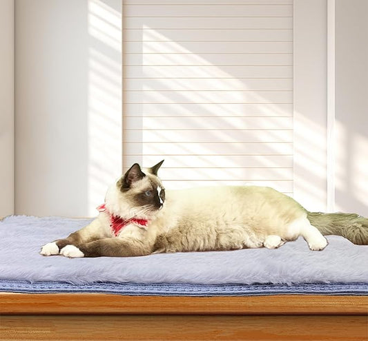 Soft Cat Dog Window Sill Pad Perch, Fluffy Windowsill Dog Mat Pillow Seat Bed, Cat Pet Cushion for Window Sill Mat(Gray, 16"x24")
