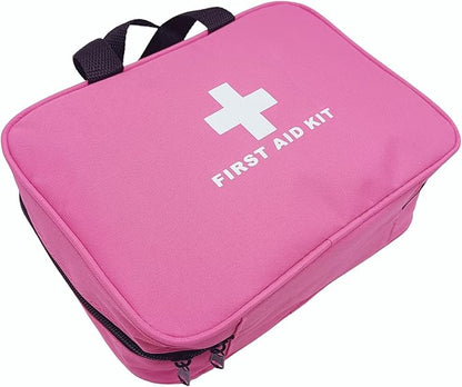 First Aid Bag Empty Emergency Medical Pouch First Responder Storage Compact Survival Medicine Bags for Sport Outdoors Car Office Pet Dog Cat (Pink BB)