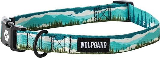 Wolfgang Heavy Duty, Adjustable Dog Collar with Quick Release Nylon Buckle for Walking & Training, GreatEscape Print, Medium