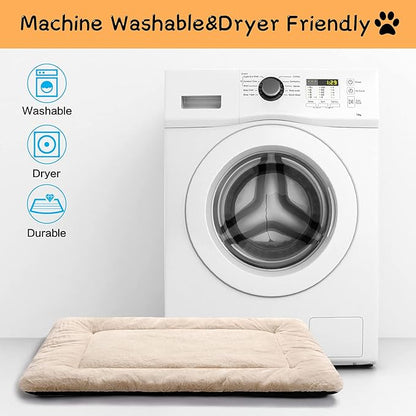 Dog Beds Crate Pad for Extra Small Dogs Ultra Soft Dog Crate Bed Washable & Anti-Slip Kennel Pad for Dogs Cozy Sleeping Mat,Cream 22inch