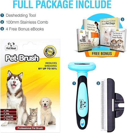 Pet Grooming Brush Effectively Reduces Shedding by Up to 95% Professional Deshedding Tool for Dogs and Cats