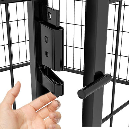 Dog Playpen Indoor - Pet Fence Puppy Exercise Pen for Yard Gate 6/8/12/16Panel Heavy Duty Crates with Doors Metal Dog Pen for Camping Outdoor, Small/Medium Pets (27.76 x 39.37 Inch, Black 8 Panels)