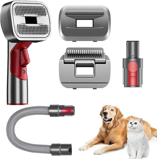 3-in-1 Pet Dog Grooming Attachment Kit, Deshedding Brush Attachment for V15, V11, V10, V8, V7 – Effective Grooming & Cleaning – Hair Grooming Tools for Dog and Cat, 5 Pack