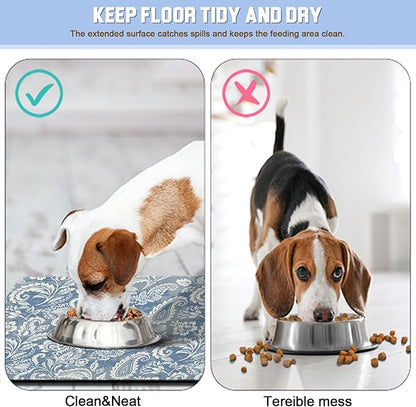 Dog Food Mat for Floors Waterproof Pet Placemat Cat Feeding Bowls Mats for Food and Water, Eco-Friendly Dog Accessories Diatomite Pets Supplies 17" X 30"
