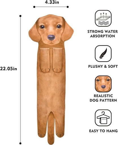 AGRIMONY Funny Dachshund Dog Hand Towels for Kitchen Bathroom - Dog Mom Dad Gifts for Women Men Teens Kids-Easter Mothers Fathers Days Valentines Housewarming Birthday Gifts for Animal Lovers