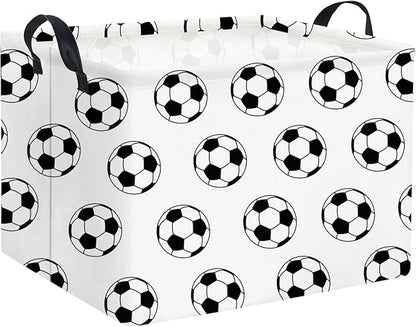 Rectangular Soccer Basket Kids Baby Storage Basket Cute Kids Toy Storage Bin Organizer Shelf Book Room Decor(Soccers)