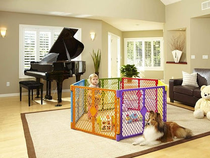 Toddleroo by North States - Superyard Colorplay Baby Play Yard: Freestanding 6-Panel Baby Playpen - Indoor or Outdoor Use - Made in USA - Encloses Up to 18.5 Square Feet - 26 Inches Tall - Colorplay