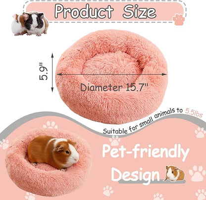 Bunny Bed Rabbit Hideout Large Soft & Comfortable Small Animal Bedding Cozy Bed Mat Warm Hideaway Cage Accessories for Guinea Pig Dwarf Bunny Chinchillas Hamsters Hedgehogs Ferrets Pink