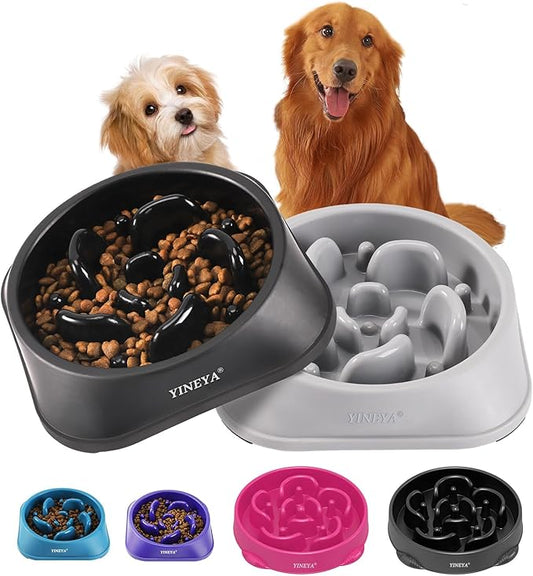 2PCS Slow Feeder Dog Bowls, Pet Supplies That Slow Down Eating, Pet Food Bowls, Maze Dog Puzzle Feeder for Medium Breed