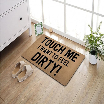 Funny Welcome Doormat (23.7 in X 15.6 in) Anti-Slip Rubber Back Entrance Way Indoor Front Porch Decor Rugs House Warming Gift (Touch Me)