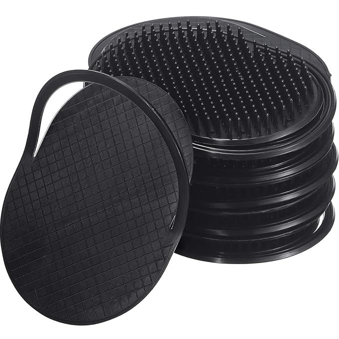 BBTO 12 Pieces Soft Portable Pocket Palm Combs Shampoo Comb Massager Hair Brushes Scalp Massager Hand Brush for Men Pets Home Office Travel
