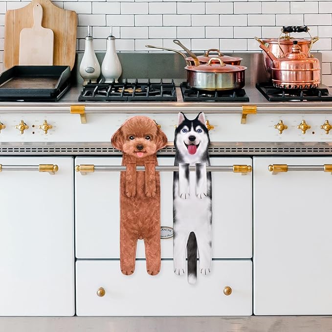 AGRIMONY Poodle Dog Funny Hand Towels for Kitchen Bathroom - Dog Mom Day Gifts for Women Men Teens Kids-Easter Mothers Fathers Days Valentines Housewarming Birthday Gifts for Animals Lovers