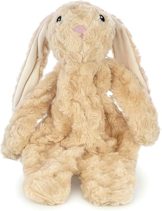 Pet Lou Floppy Rabbit Plush Dog Toy with Squeaker and Crinkle Paper, Stuffingless Dog Chew Toys, 19 Inch Durable Plush Dog Toys for Medium and Large Dogs, Tan