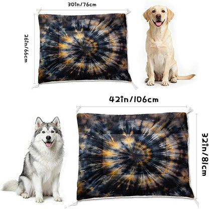 Dog Cat Bed Mat Ultra Soft Fluffy Pet Bed Washable Fashion Dog Crate Beds Comfy Comfy Pet Sleeping Pad Suitable for Pet Raised Bed(30"x26",Tie-Dye)