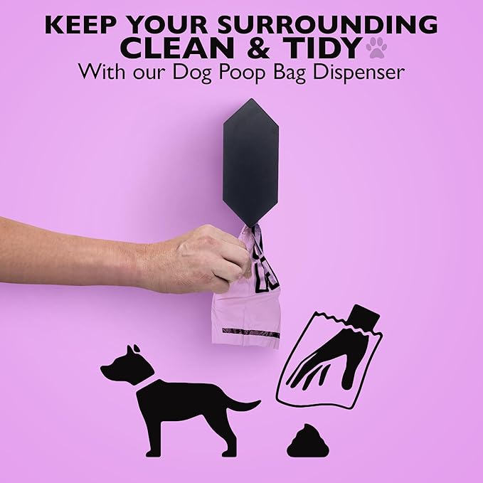 Dog Poop Bag Dispenser, Stainless-Steel and Powdercoated Black with Magnetic Door Latch, Indoor and Outdoor Rated, (Holds 8-9 Rolls-Not Included), 7.75" x 3.25", Black