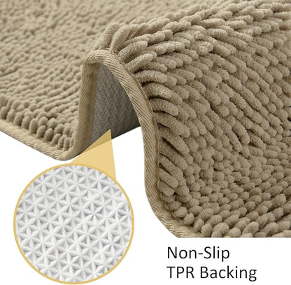 AROGAN Indoor Door Mat Entryway Rug Traps Mud and Water, Chenille Doormat for Muddy Shoes and Dog Paws, Machine Washable Doormat, Front Door Mat, Busy Area Dog Rugs for Floors, Entrance, 24x36 Beige