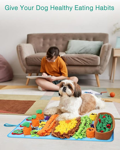 ORIA 32''x20'' Snuffle Mat for Dogs, Interactive Dog Puzzle Toy to Keep Them Busy, Encourages Natural Foraging Skills and Stress Relief, Slow Feeding Mat for Small Medium Large Dogs Cats Rabbits