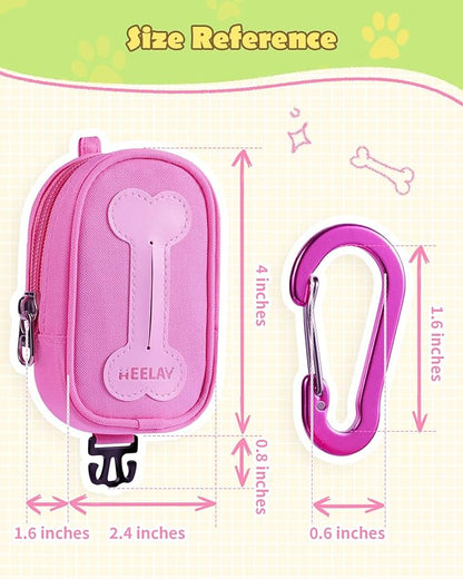 Dog Poop Bag Holder for Various Leashes,Hands Free Dog Bags Holder with Hook loop/Carabiner Clip,Bags Rolls Holder-Large Capacity,Dogs Walking,EXCLUDED