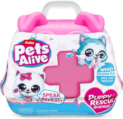 Pets Alive Pet Shop Surprise S3 Puppy Rescue (Pomeranian) by ZURU Surprise Puppy Plush, Ultra Soft Plushies, Compound Surprises Inside, Interactive Toy Pets, Electronic Speak and Repeat (Series 3)