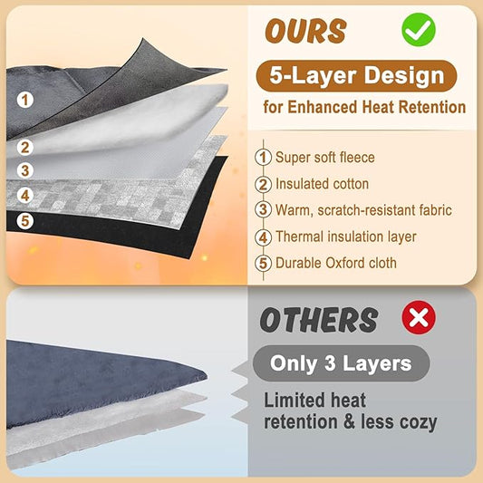MEWTOGO 2 Pcs Self Warming Cat Bed Mat - 15.7X 19.7in Soft & Warm Self Heating Cat Pad, Washable Pet Bed Mats Reflect Body Heat with Non Slip Bottom for Indoor Cats Gifts Outdoor