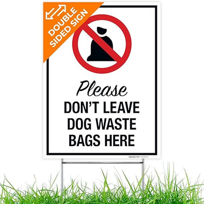 No Pets Allowed in Athletic Field Areas (3 Pack) Double Sided 12x18 Inches, Corrugated Plastic with Metal H Stake, Made in USA