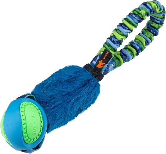 Tug-E-Nuff Pocket PowerBall Fauxtastic | Pocket-Sized Tug Toy | Durable Bungee Tug Toy for Dogs | Ideal for Interactive Dog Training and Dogs of All Ages | Made of Durable Faux Fur