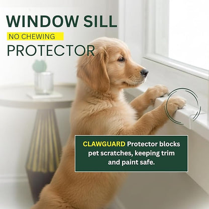 CLAWGUARD Plexiglass Window Sill Protector – Thick Crystal Clear Window Sill Cover & Extender – Window Ledge Protector for Dogs & Cats (35.5in. x 3.25in.)
