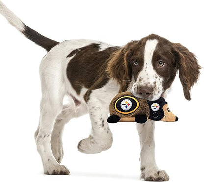 NFL Pittsburgh Steelers Plush Hedgehog Toy for Dogs & Cats, Cool Soft Pet Toy for Fun and Interactive Play, Dog Chew Toy with Squeaker, Licensed Hot Pet Toy