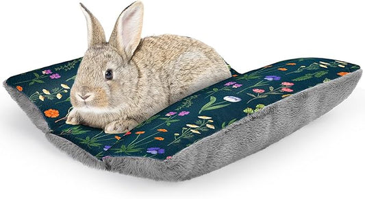 Rabbit Bed 15"X14"Thickened and Soft Bunny Bed Washable Cuddle Cushion Plush Mat Double-Sided Plush Small Pet Flop Mat Cotton Pillow for Rabbit