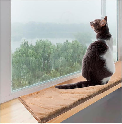 Soft Cat Dog Window Sill Pad Perch, Fluffy Windowsill Dog Mat Pillow Seat Bed, Cat Pet Cushion for Window Sill Mat (Coffee, 16"x24")