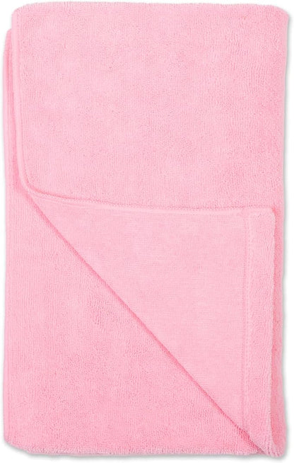 Bone Dry Pet Grooming Microfiber Towel, Embroidered Collection, X-Large,41x23.5, Pink (Pack of 12)